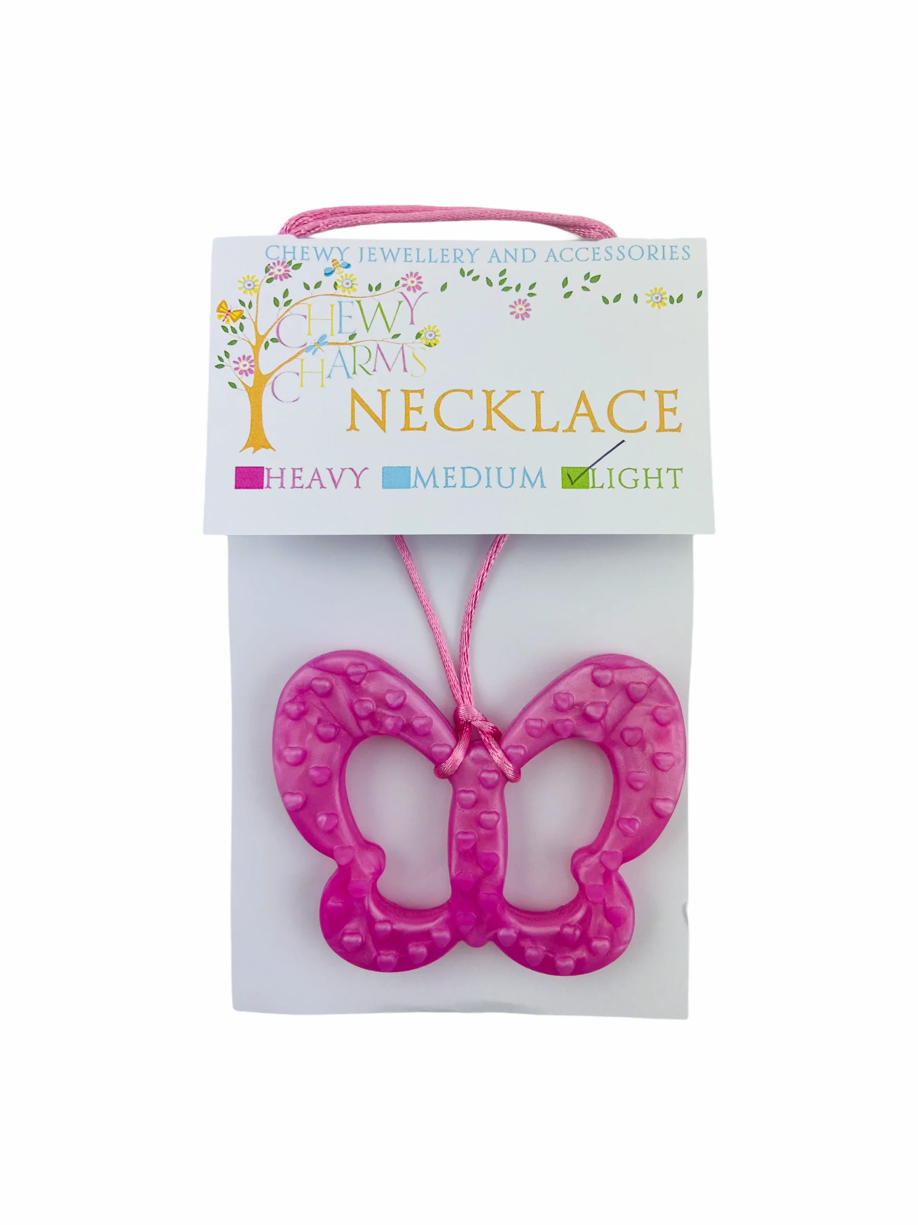Chewy Charms Necklace Chew - Pink/Butterfly - Image 2