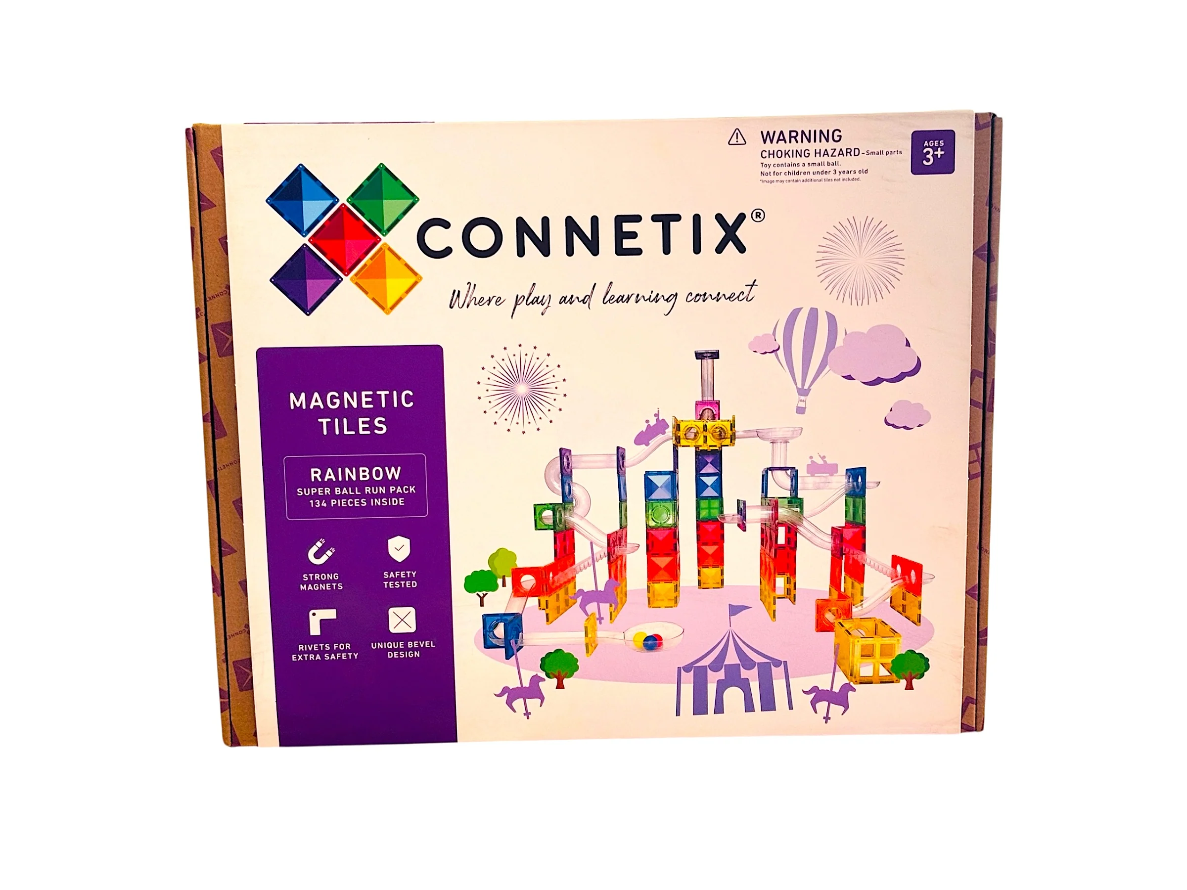 Connetix Super Ball Run Pack - Rainbow 134pc