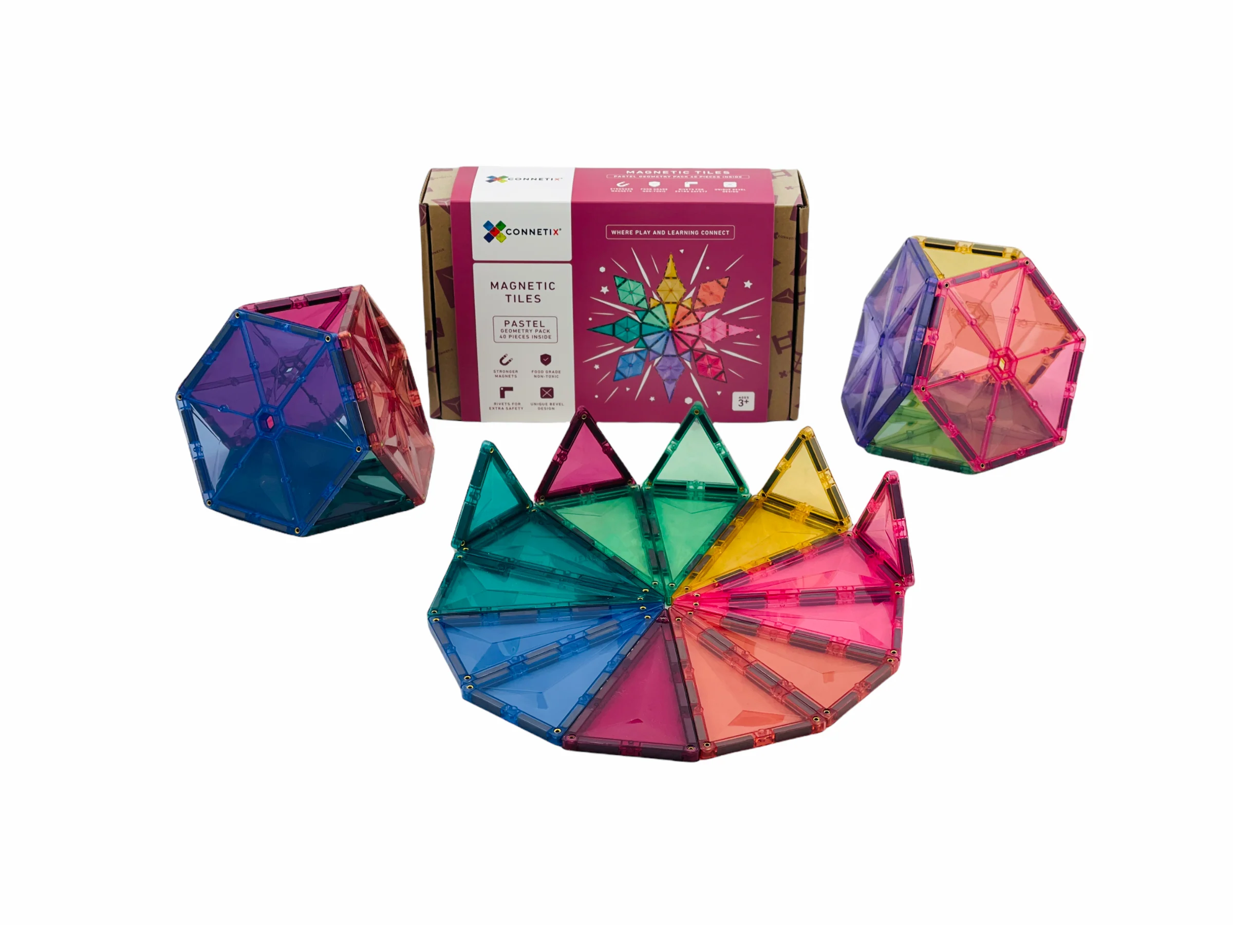 Connetix Tiles - Geometry Pastel 40pc - Image 2