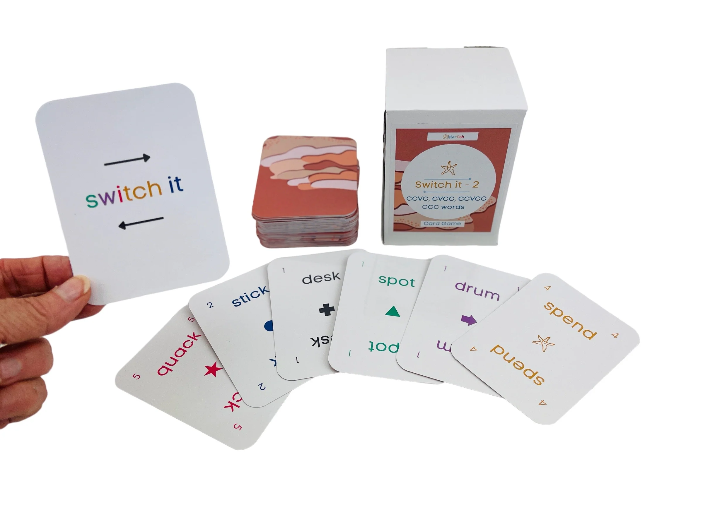 Starfish Switch It Game 2 - Consonant Vowel Combination Words